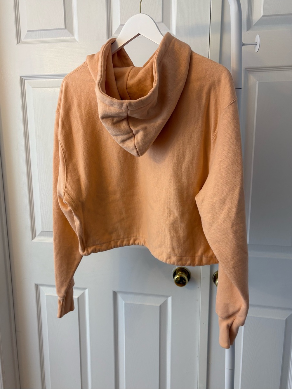 Champion Peach Cropped Pullover Hoodie Size Medium Cotton - Picture 11 of 12